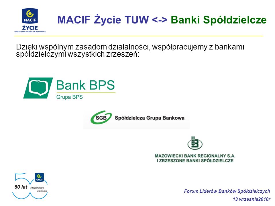 MACIF Życie TUW <-> Banki Spółdzielcze