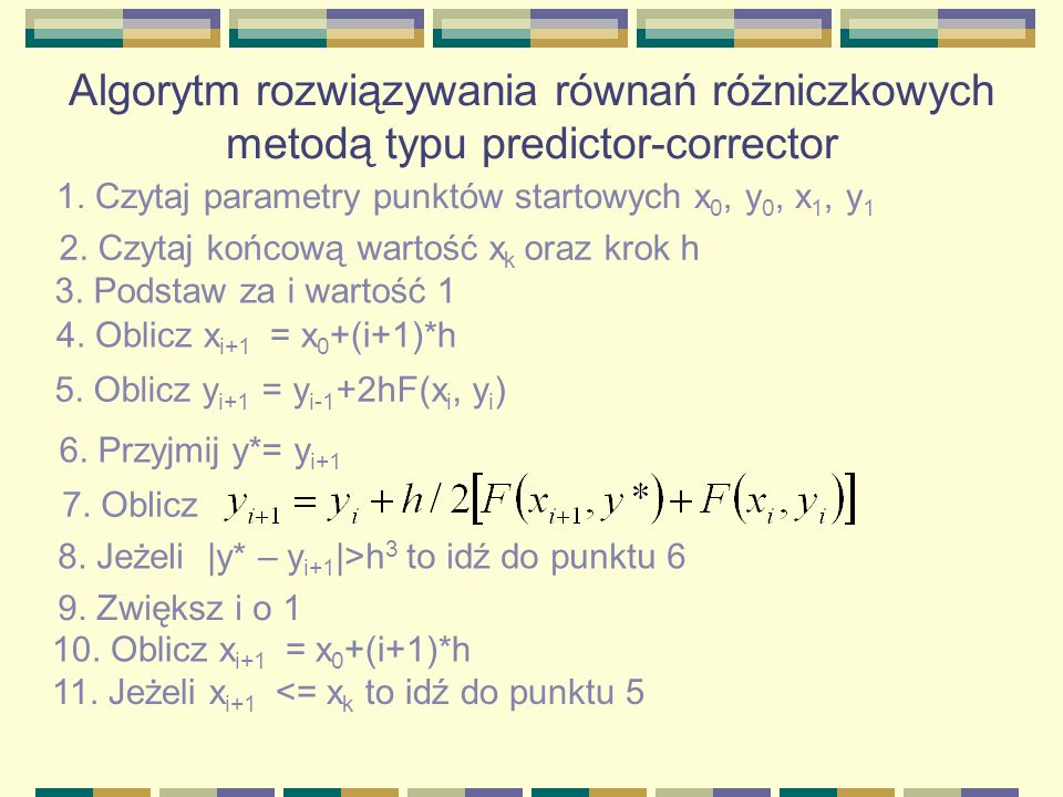Algorytm rozwiązywania równań różniczkowych metodą typu predictor-corrector