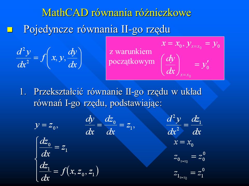 MathCAD równania różniczkowe