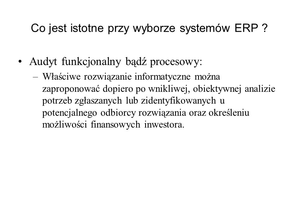 Co jest istotne przy wyborze systemów ERP