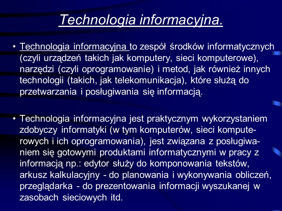 Technologia informacyjna.