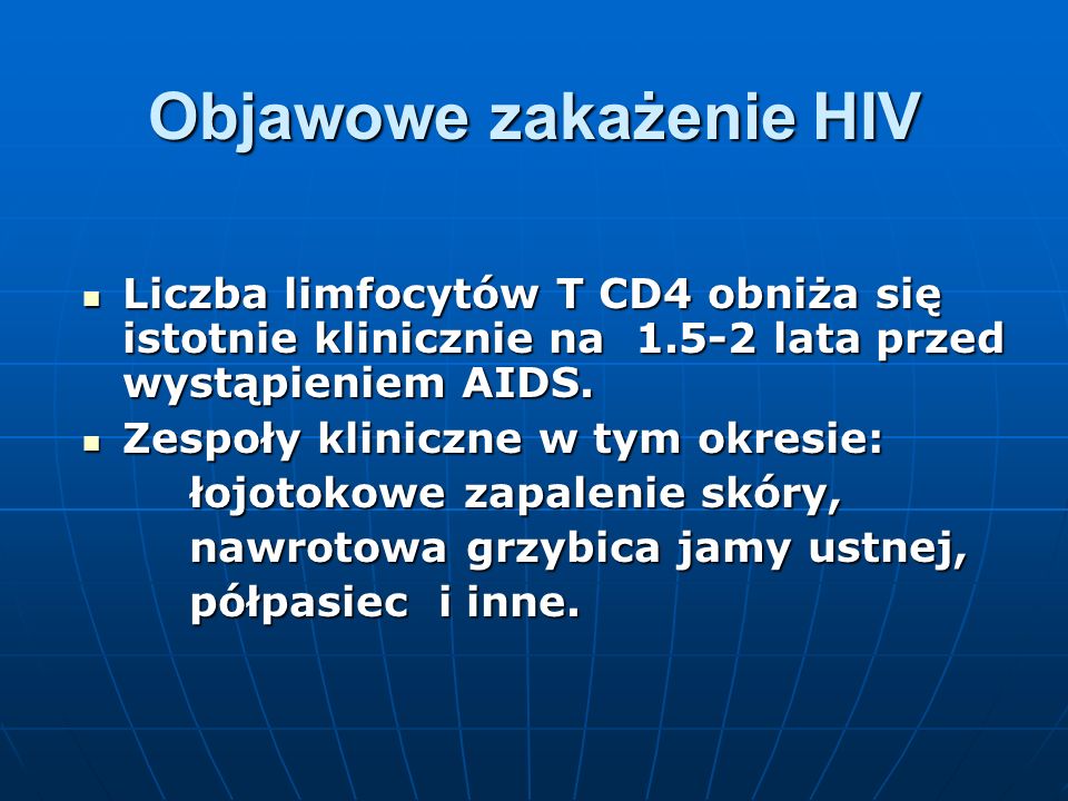 Objawowe zakażenie HIV