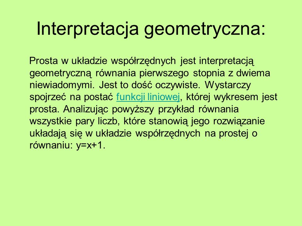 Interpretacja geometryczna: