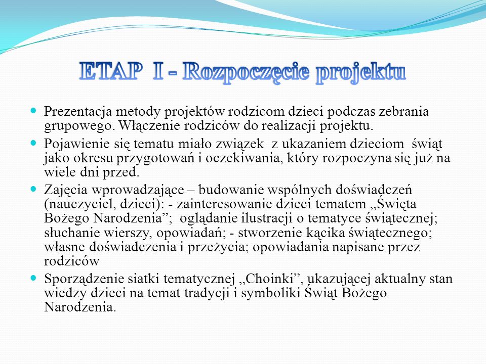 ETAP I - Rozpoczęcie projektu