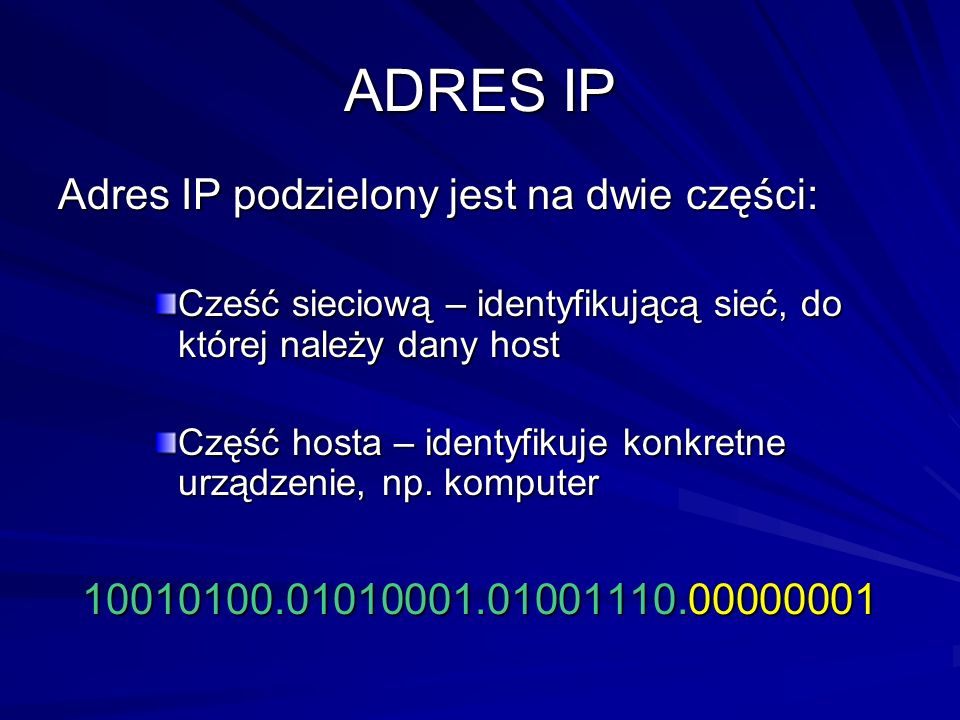 LEKCJA 3 ADRESOWANIE SIECI I HOSTÓW Vol 1 - Ppt Pobierz