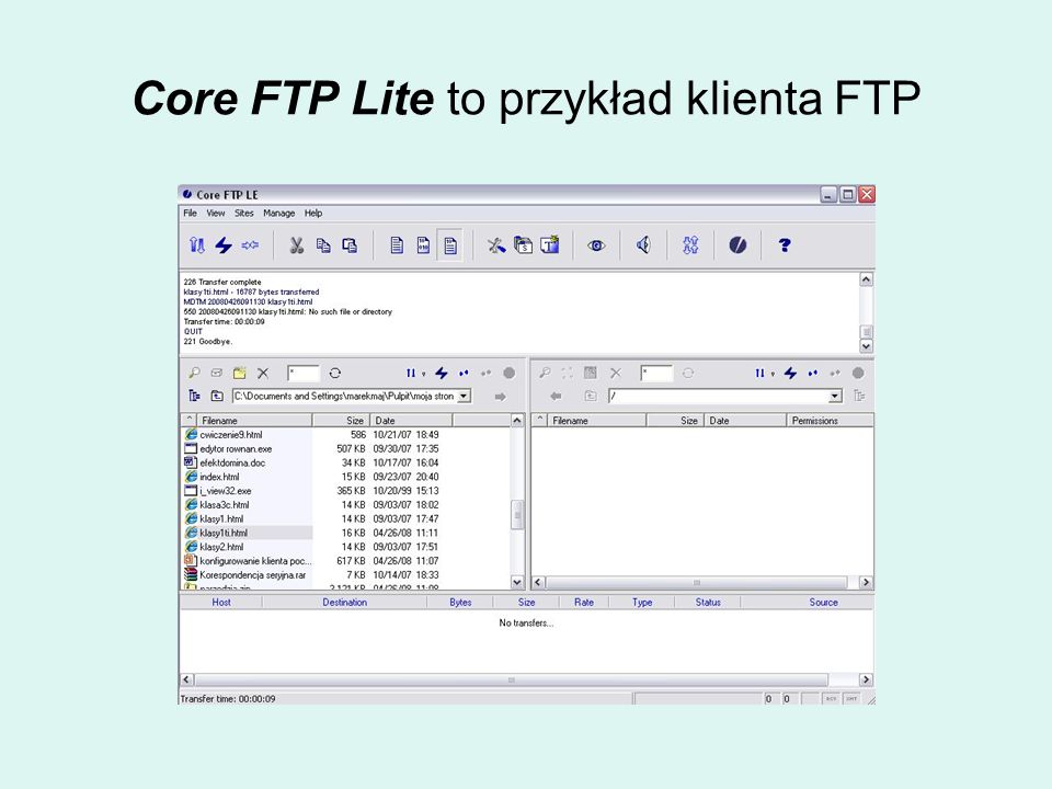 Core FTP Lite to przykład klienta FTP