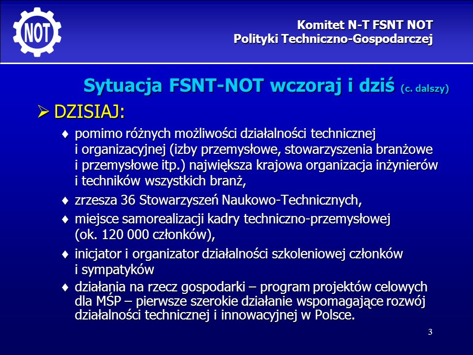 Komitet N-T FSNT NOT Polityki Techniczno-Gospodarczej