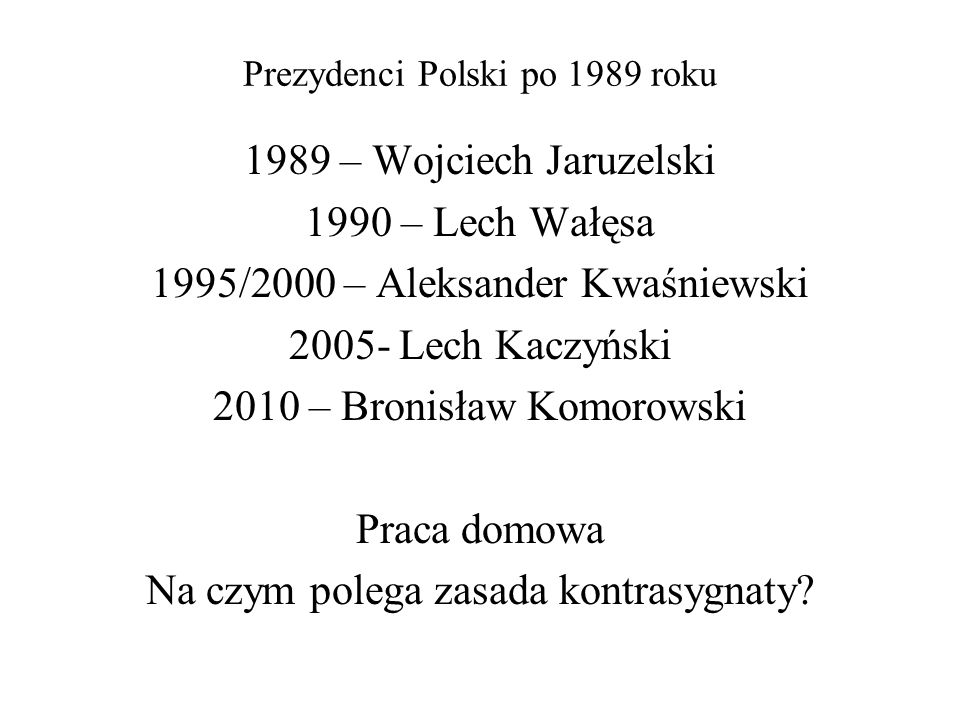 Prezydenci Polski po 1989 roku
