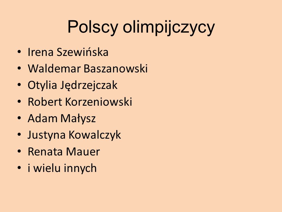 Polscy olimpijczycy Irena Szewińska Waldemar Baszanowski