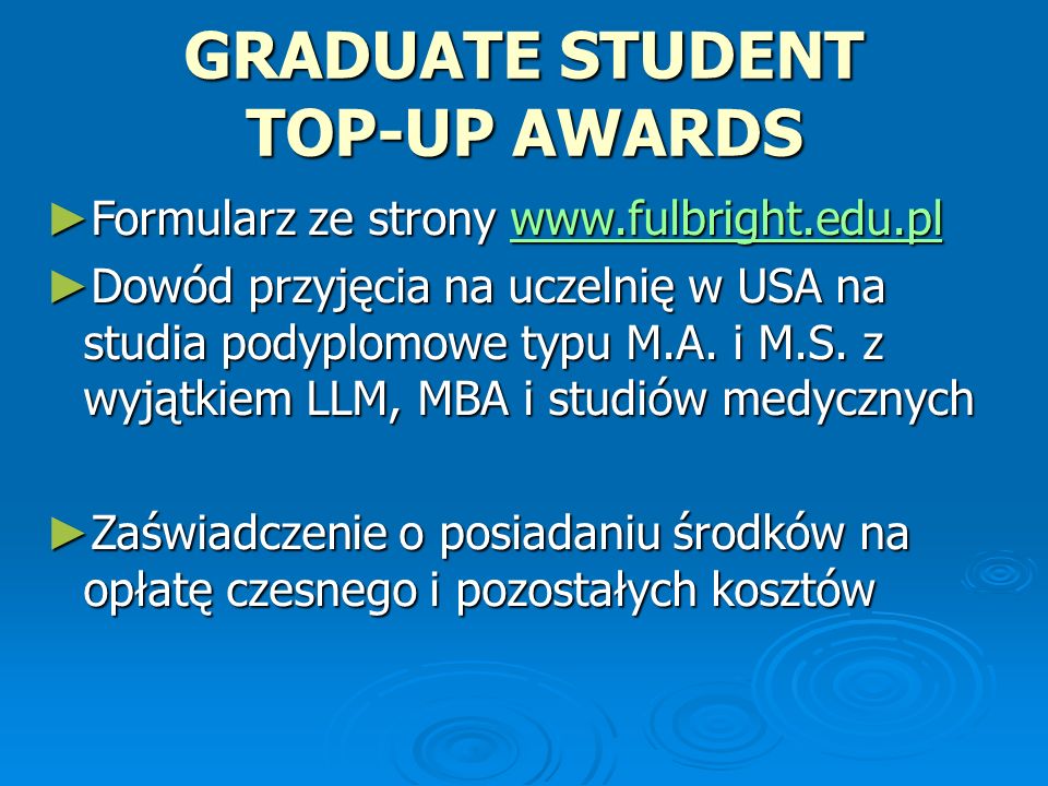 GRADUATE STUDENT TOP-UP AWARDS