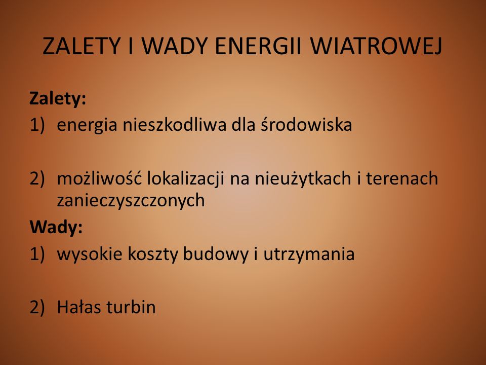 ZALETY I WADY ENERGII WIATROWEJ