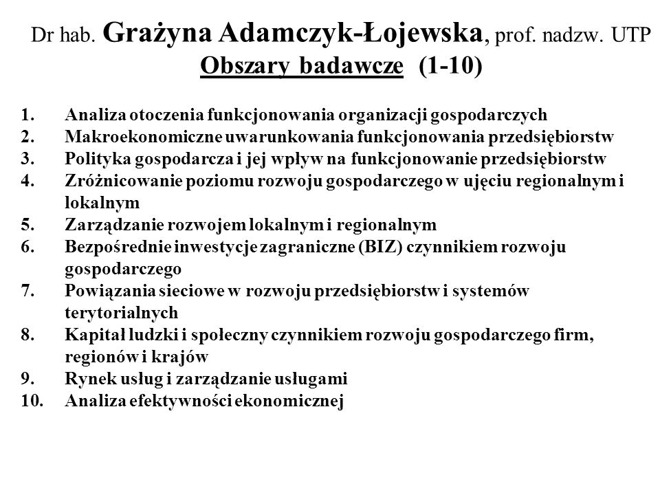 Dr hab. Grażyna Adamczyk-Łojewska, prof. nadzw