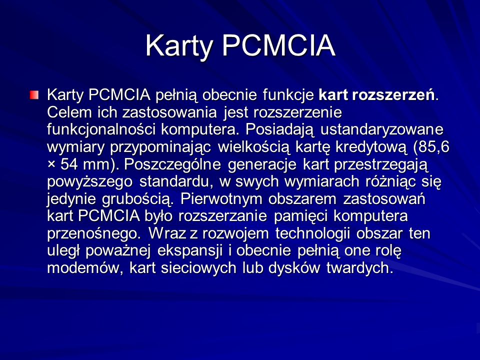 Karty PCMCIA