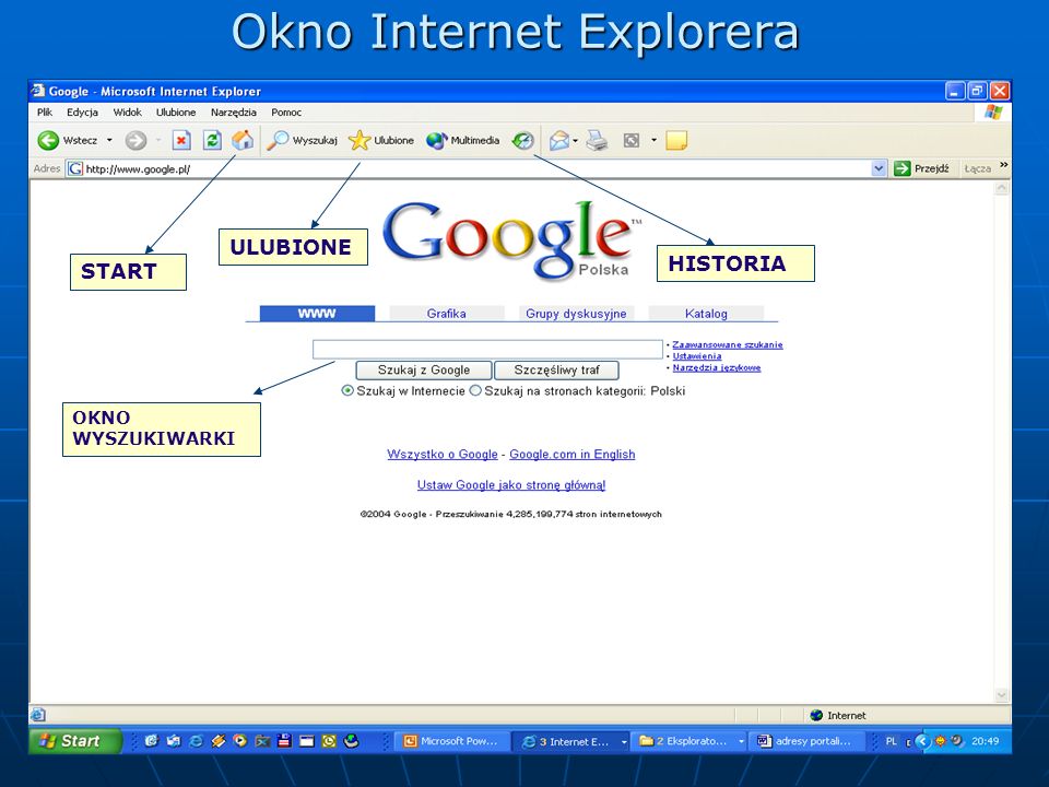 Okno Internet Explorera