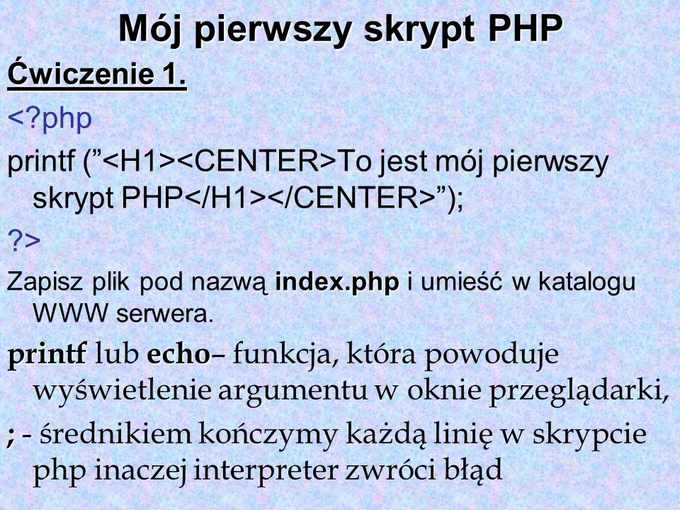 Mój pierwszy skrypt PHP