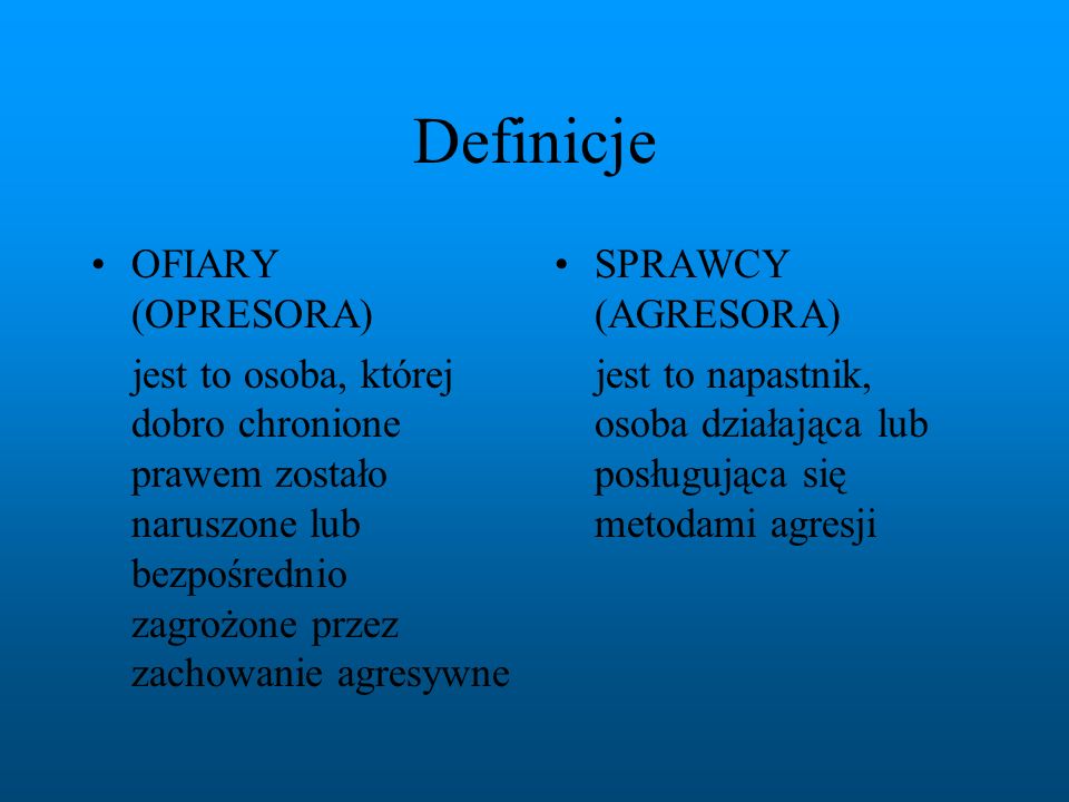 Definicje OFIARY (OPRESORA)
