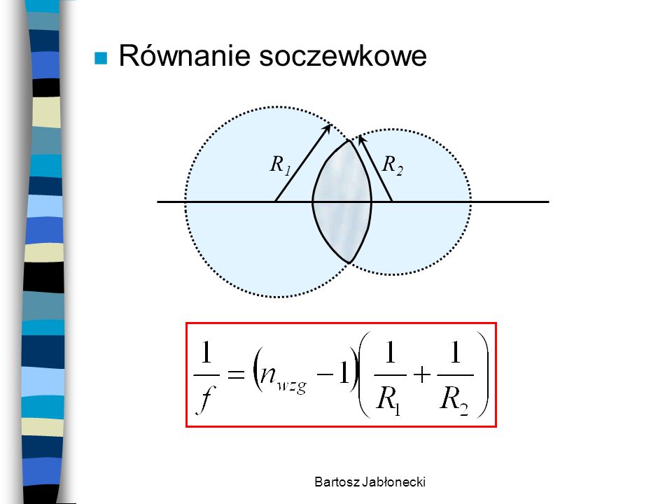 Równanie soczewkowe R1 R2 Bartosz Jabłonecki