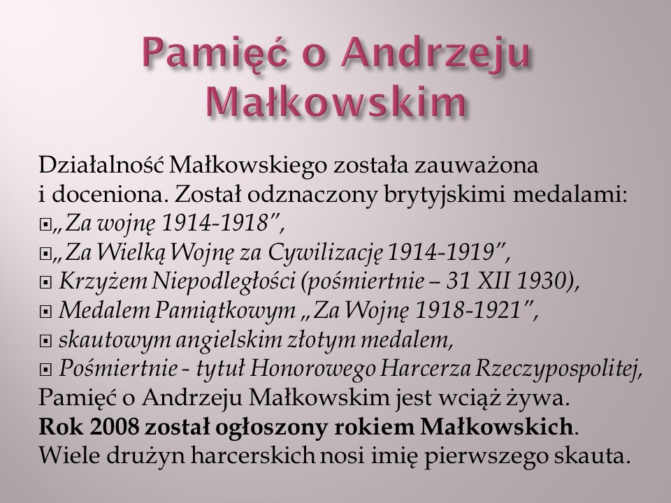 Pamięć o Andrzeju Małkowskim
