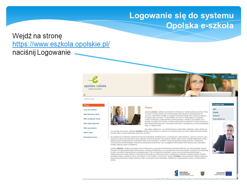 Logowanie się do systemu Opolska e-szkoła