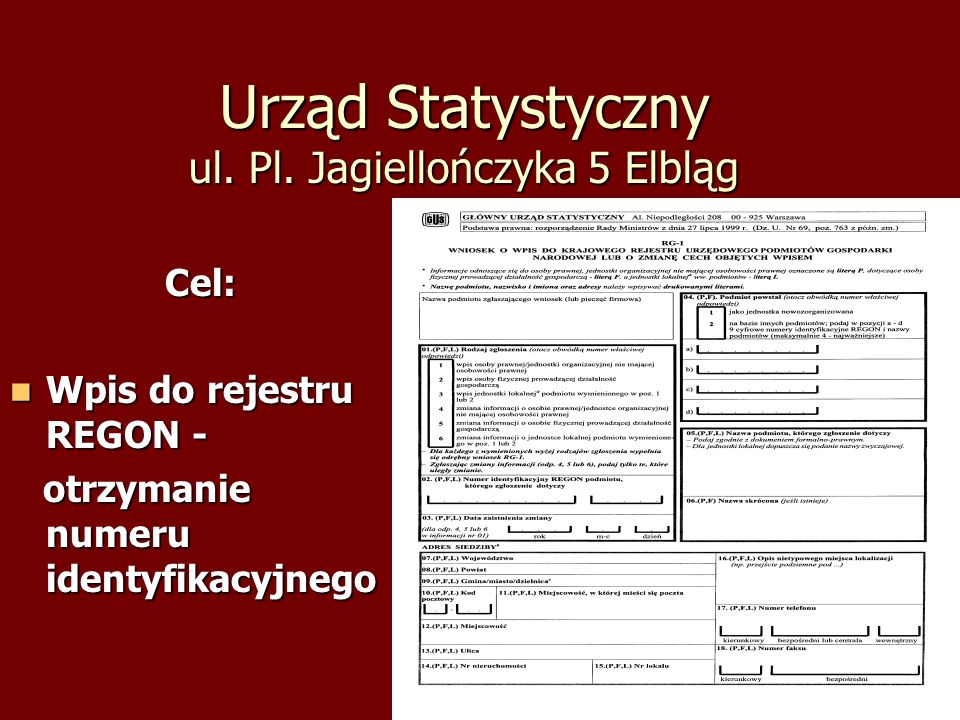 Urząd Statystyczny ul. Pl. Jagiellończyka 5 Elbląg