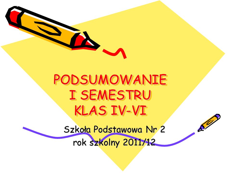 PODSUMOWANIE I SEMESTRU KLAS IV-VI