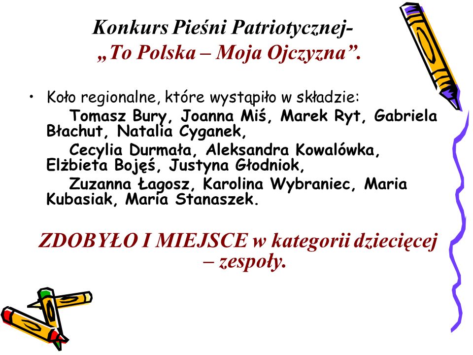 Konkurs Pieśni Patriotycznej- „To Polska – Moja Ojczyzna .