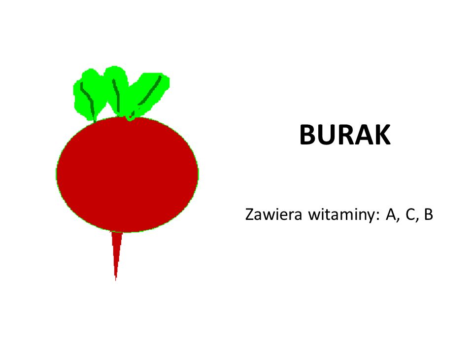 BURAK Zawiera witaminy: A, C, B