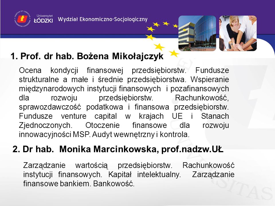 1. Prof. dr hab. Bożena Mikołajczyk