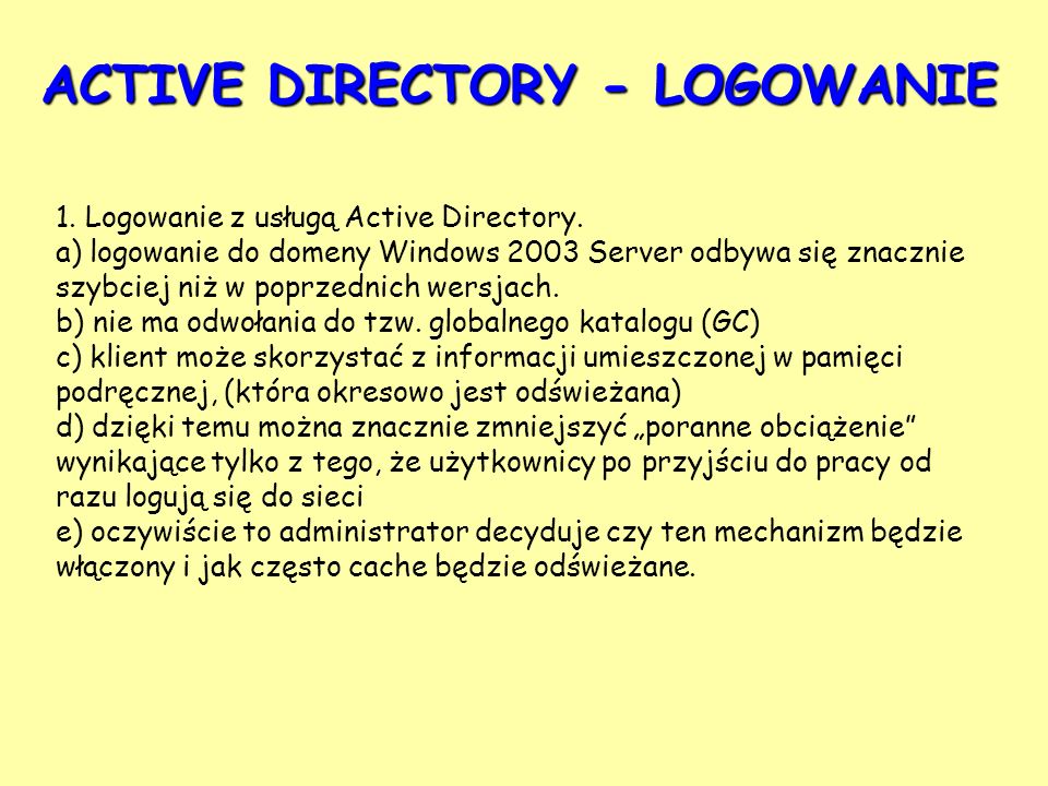 ACTIVE DIRECTORY - LOGOWANIE