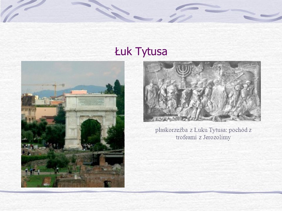 płaskorzeźba z Łuku Tytusa: pochód z trofeami z Jerozolimy