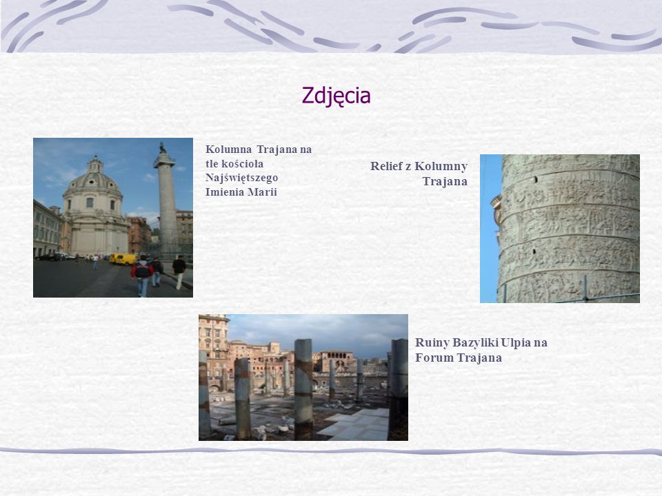 Zdjęcia Relief z Kolumny Trajana Ruiny Bazyliki Ulpia na Forum Trajana