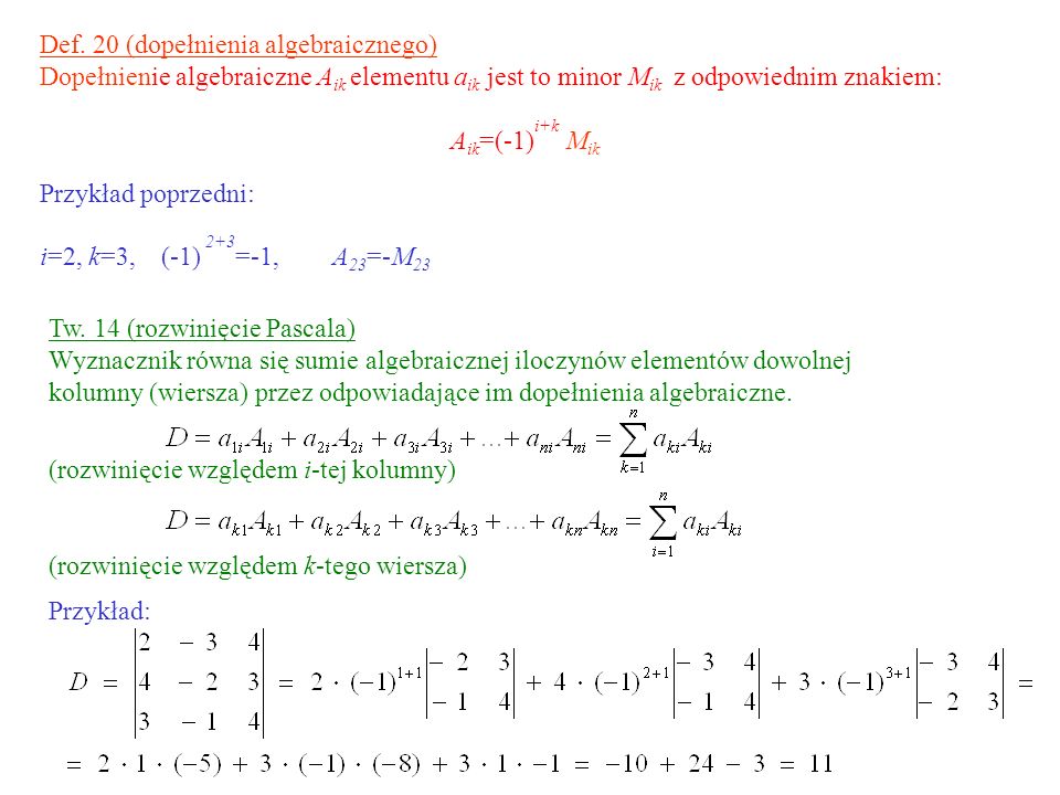 Def. 20 (dopełnienia algebraicznego)