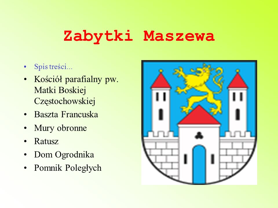 Zabytki Maszewa Kościół parafialny pw. Matki Boskiej Częstochowskiej