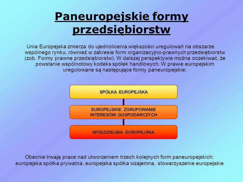 Paneuropejskie formy przedsiębiorstw