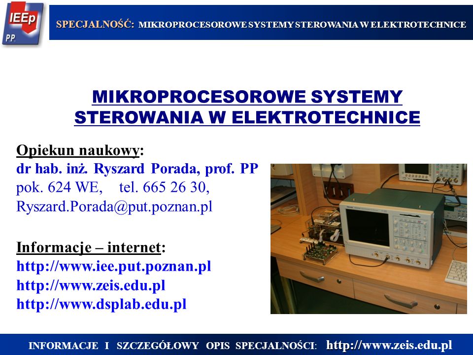 MIKROPROCESOROWE SYSTEMY STEROWANIA W ELEKTROTECHNICE