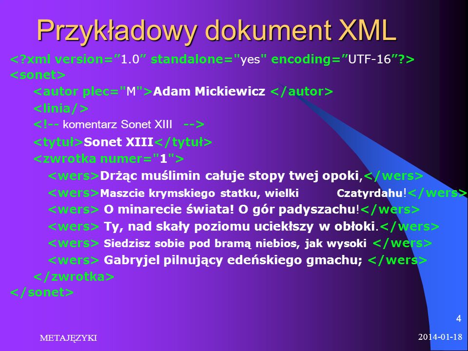 Przykładowy dokument XML