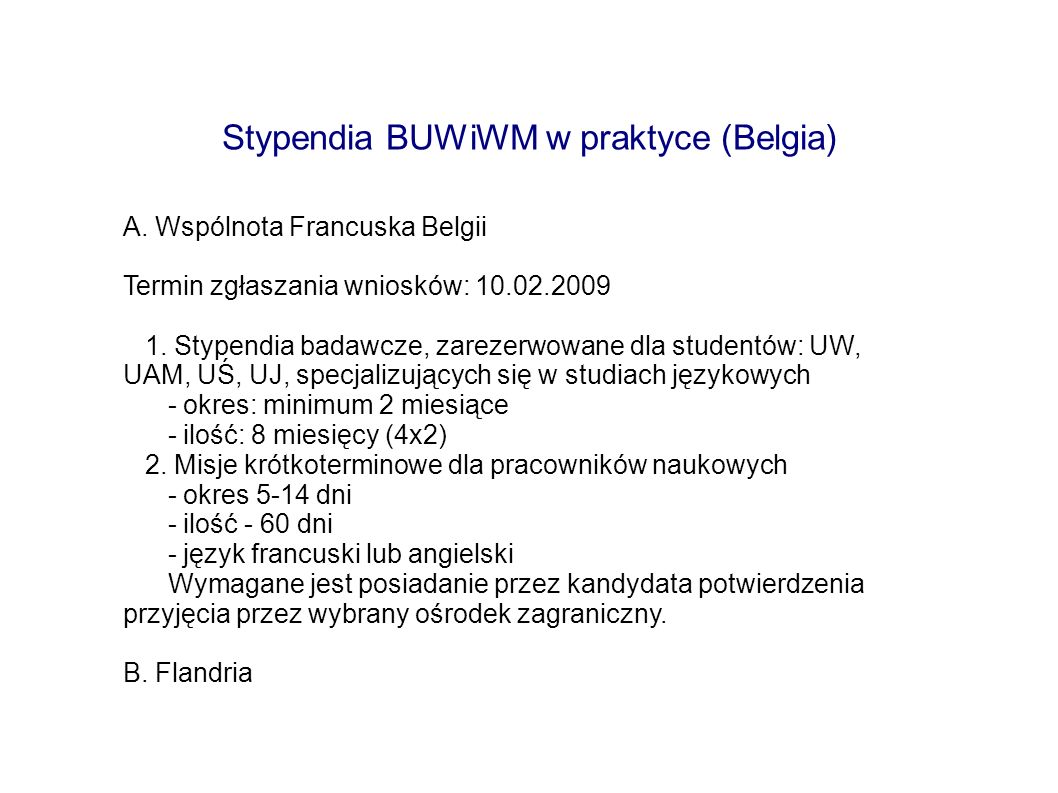 Stypendia BUWiWM w praktyce (Belgia)‏