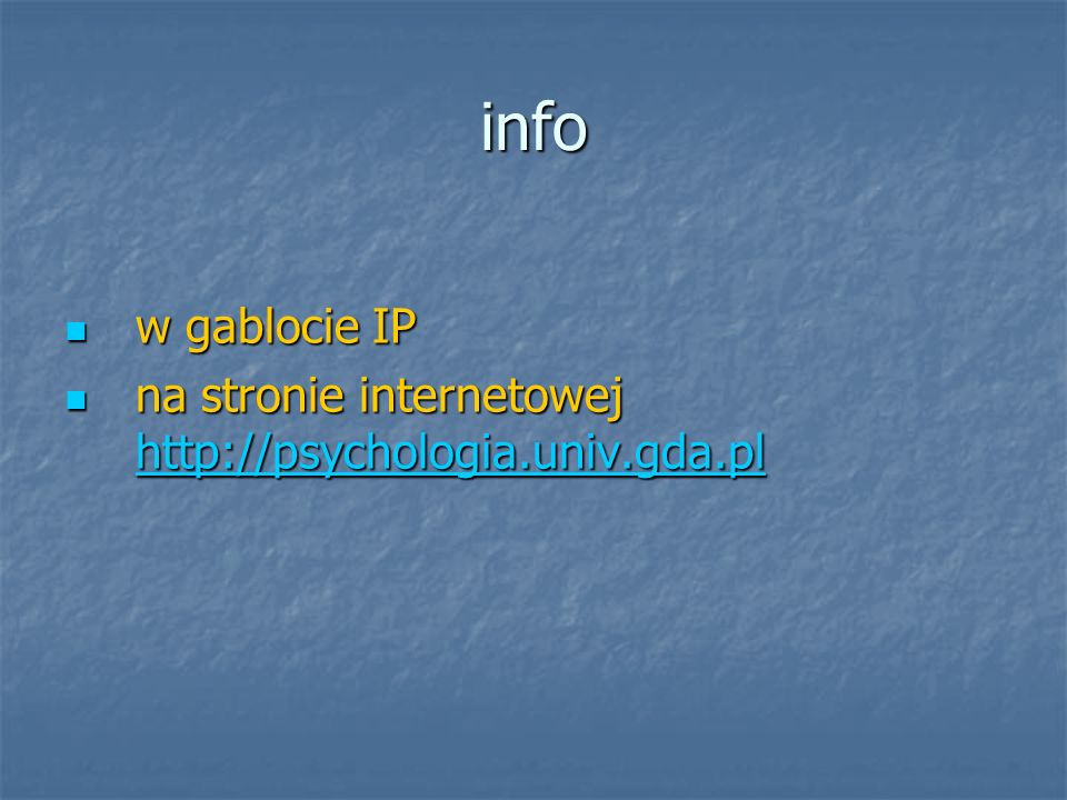 info w gablocie IP na stronie internetowej