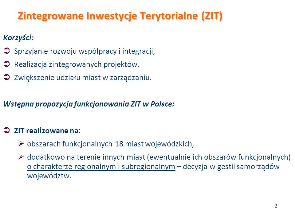 Zintegrowane Inwestycje Terytorialne (ZIT)