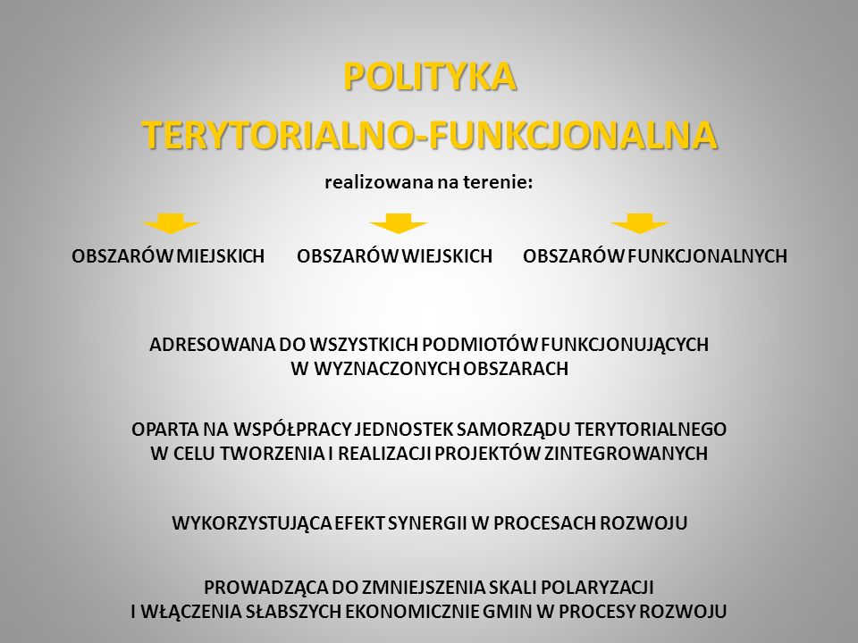 POLITYKA TERYTORIALNO-FUNKCJONALNA