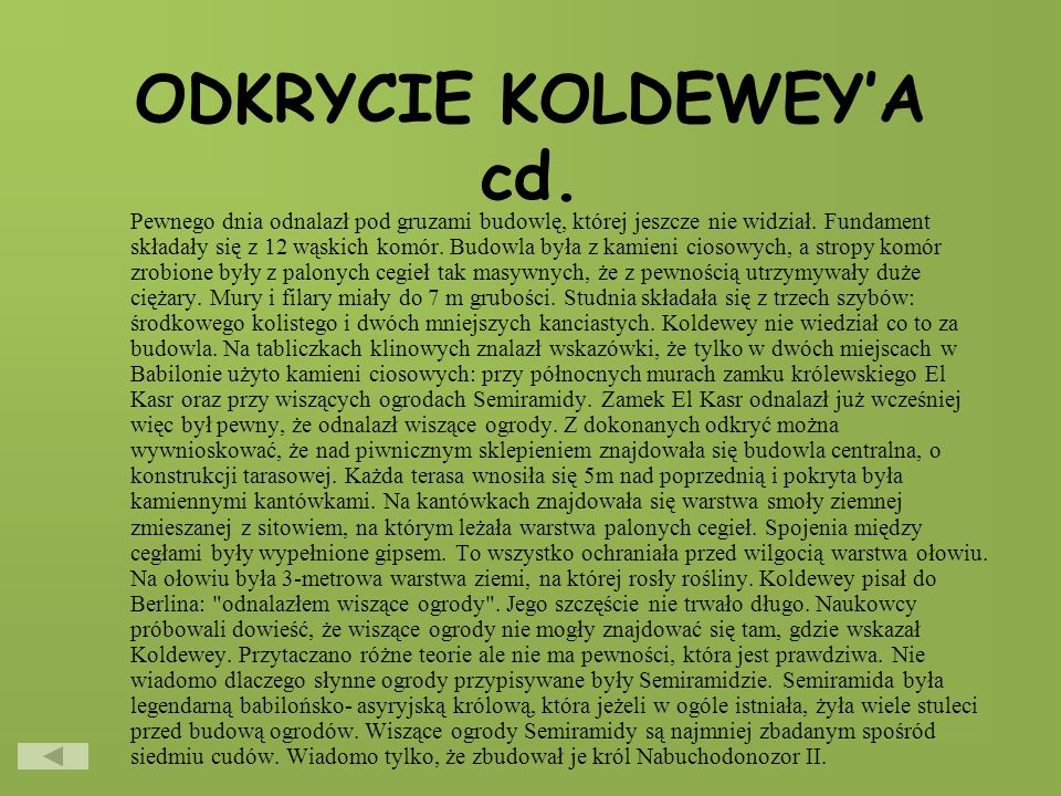 ODKRYCIE KOLDEWEY’A cd.