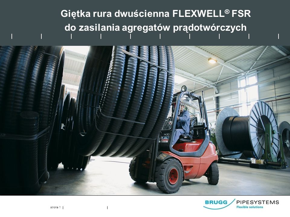 Giętka rura dwuścienna FLEXWELL® FSR do zasilania agregatów prądotwórczych