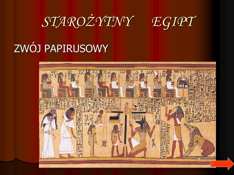 STAROŻYTNY EGIPT ZWÓJ PAPIRUSOWY