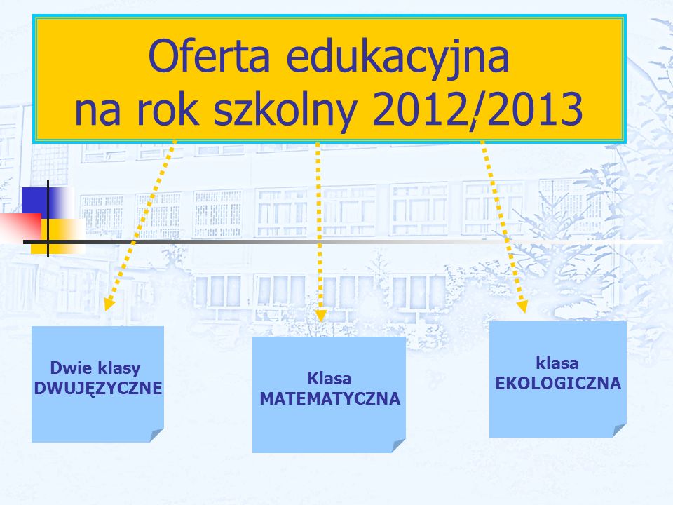 Oferta edukacyjna na rok szkolny 2012/2013