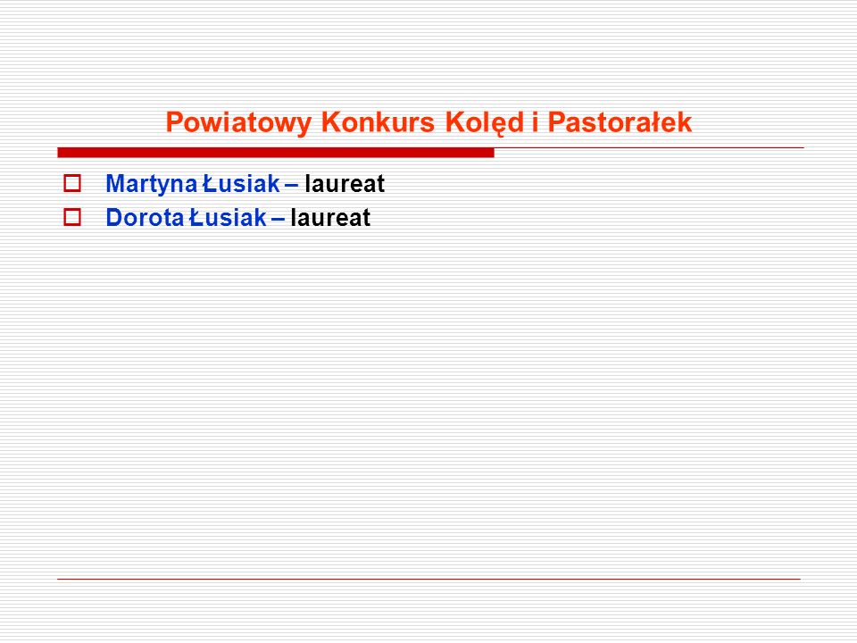 Powiatowy Konkurs Kolęd i Pastorałek