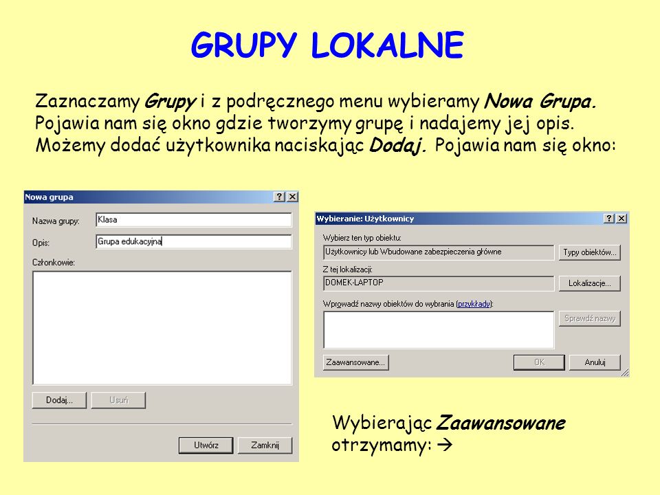 GRUPY LOKALNE
