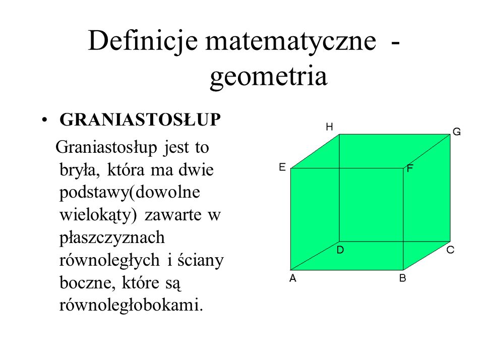Definicje matematyczne - geometria