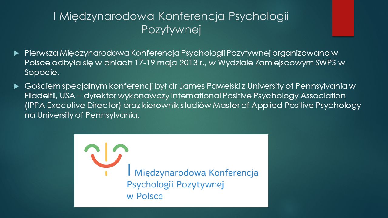I Międzynarodowa Konferencja Psychologii Pozytywnej