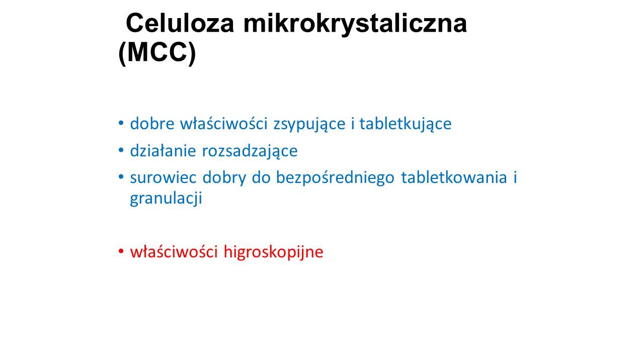 Celuloza mikrokrystaliczna (MCC)