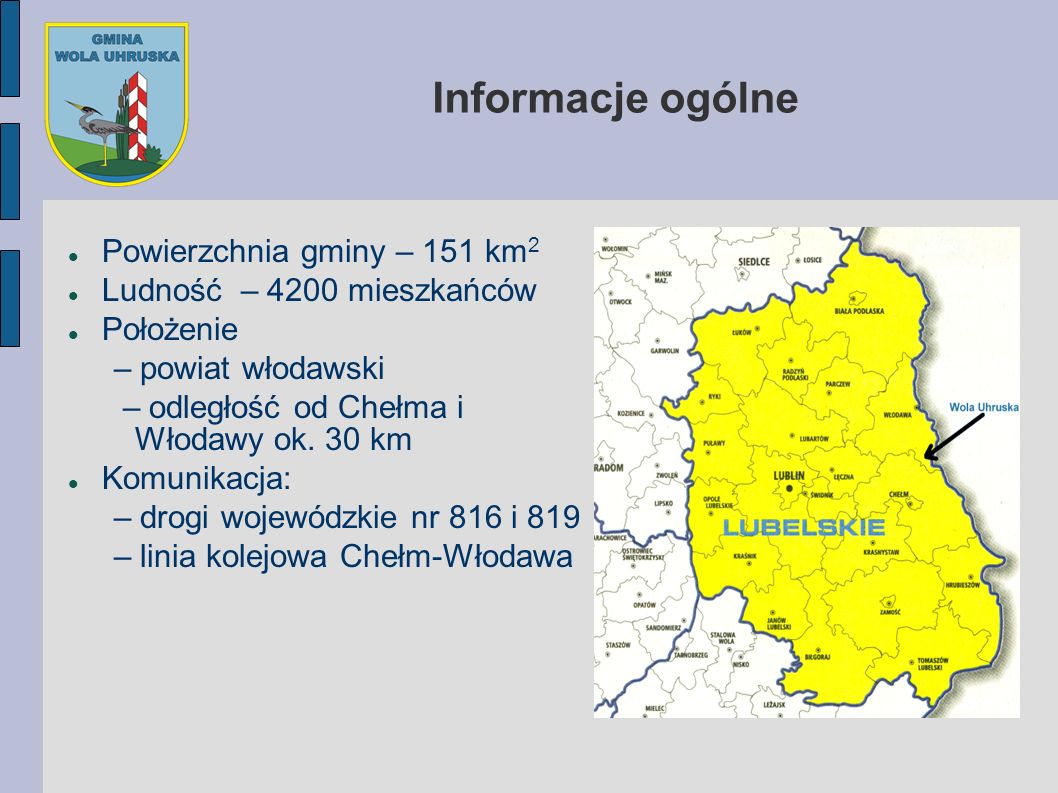 Informacje ogólne Powierzchnia gminy – 151 km2